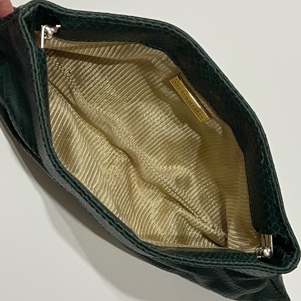 Lauren Merkin Louise Snakeskin Embossed Leather Clutch - Picture 3 of 13